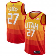 Rudy Gobert Utah Jazz Nike City Edition Swingman Jersey with official sponsor patch (Size : L)