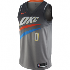 Russell Westbrook Nike Oklahoma City Thunder City Edition Swingman Jersey (Size : L)