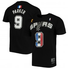 Tony Parker San Antonio Spurs Mitchell & Ness Black French Tribute Name & Number T-Shirt (Size : XL)