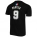 Tony Parker San Antonio Spurs Mitchell & Ness Black French Tribute Name & Number T-Shirt (Size : XL)